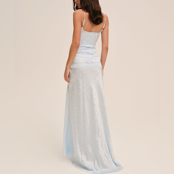 For Love and Lemons Silk Ophelia Blue Gown Size 4 - Picture 9 of 16